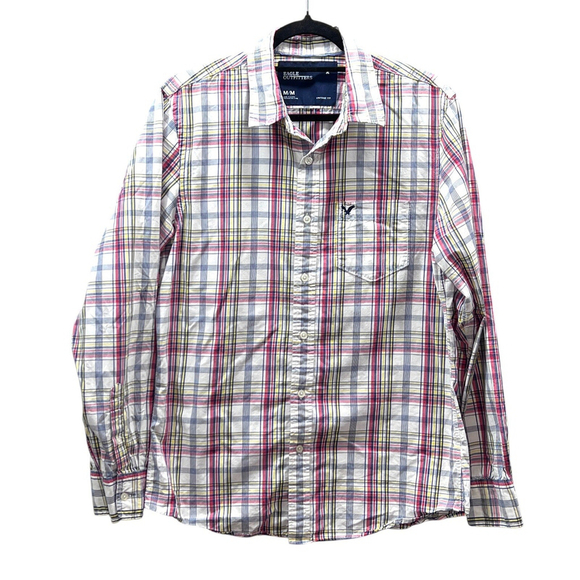 American Eagle Outfitters Other - American Eagle Mens Vintage Fit Mens Button Up Shirt Plaid Red Blue White Medium